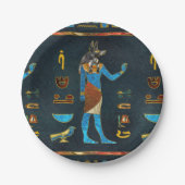 Anubis Egyptisch goud-, blauw- en rood glas Papieren Bordje (Voorkant)