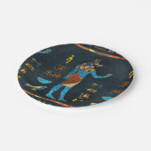 Anubis Egyptisch goud-, blauw- en rood glas Papieren Bordje (Gekanteld)