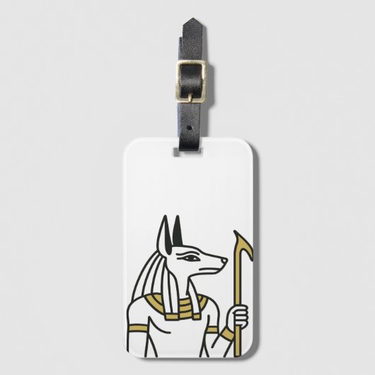 Anubis Egyptisch Line Art Bagagelabel (Voorkant (verticaal))