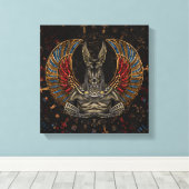 Anubis - Egyptische God Canvas Afdruk (Insitu (Houten vloer))