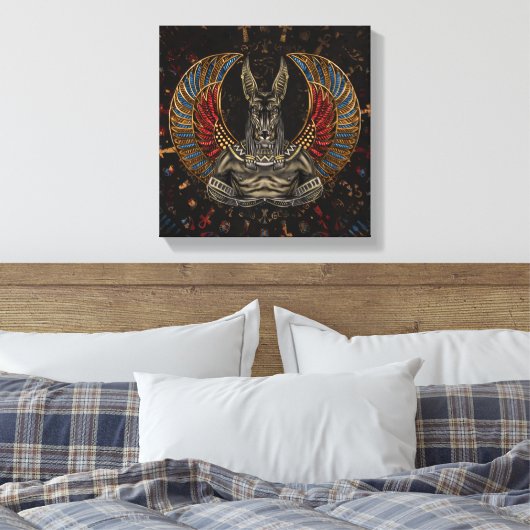 Anubis - Egyptische God Canvas Afdruk (Insitu (Slaapkamer))