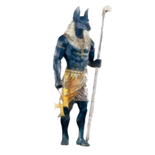 Anubis Egyptische God Fotobeeldje Ornament (Voorkant)