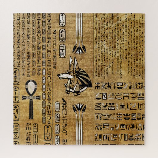 Anubis - Egyptische God - Gold en Pearl Legpuzzel (Verticaal)