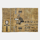 Anubis - Egyptische God - Gold en Pearl Theedoek (Horizontaal)