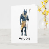 Anubis Egyptische God Kaart (Gele Bloem)