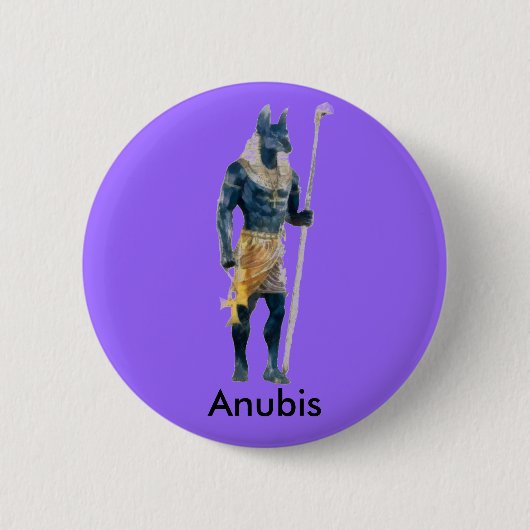 Anubis Egyptische God Ronde Button 5,7 Cm (Voorkant)