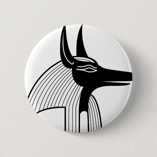 Anubis Egyptische God. Ronde Button 5,7 Cm (Voorkant)