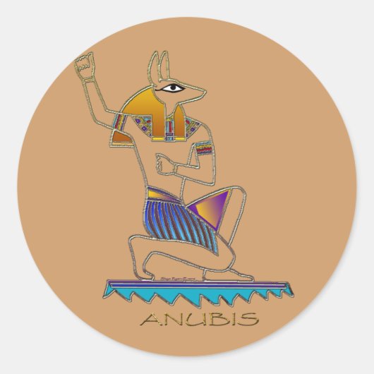 ANUBIS Egyptische God Ronde Sticker (Voorkant)