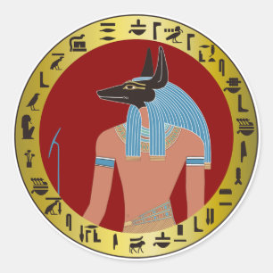 Anubis, Egyptische God Ronde Sticker
