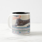 Anubis, Egyptische god van de doden Tweekleurige Koffiemok (Voorkant links)