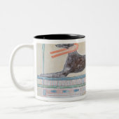 Anubis, Egyptische god van de doden Tweekleurige Koffiemok (Links)