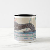 Anubis, Egyptische god van de doden Tweekleurige Koffiemok (Center)