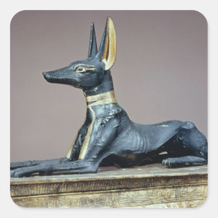 Anubis, Egyptische god van de doden uit een borst Vierkante Sticker