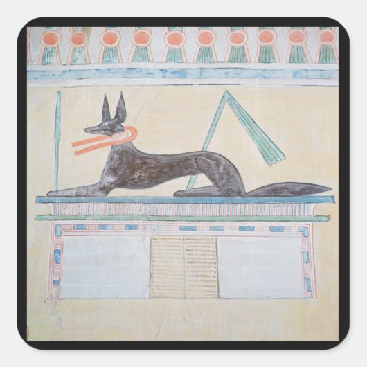 Anubis, Egyptische god van de doden Vierkante Sticker (Voorkant)
