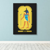Anubis Egyptische God van Mummificatie Canvas Afdruk (Insitu (Houten vloer))