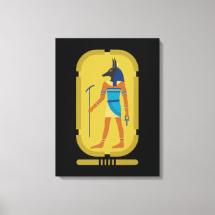 Anubis Egyptische God van Mummificatie Canvas Afdruk