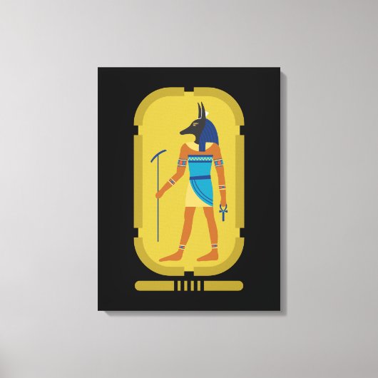 Anubis Egyptische God van Mummificatie Canvas Afdruk (Voorkant)