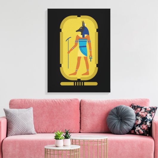 Anubis Egyptische God van Mummificatie Canvas Afdruk (Insitu (Woonkamer))