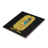 Anubis Egyptische God van Mummificatie-keramische  Tegeltje (Zijkant)