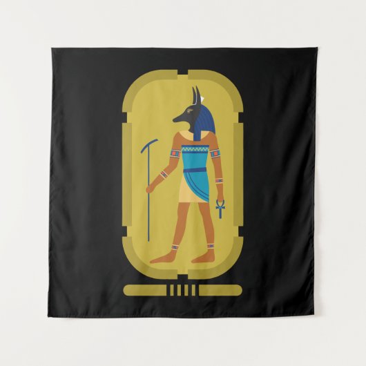Anubis Egyptische God van Mummificatie Wandkleed (Voorkant)