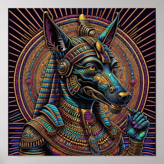 Anubis Egyptische Kunst Poster (Voorkant)
