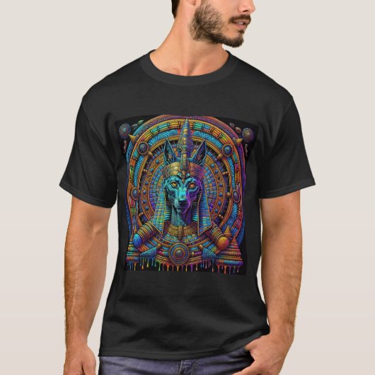Anubis Egyptische kunst T-shirt (Voorkant)