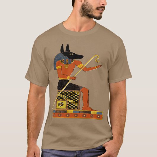 Anubis Egyptische volkskunst T-shirt (Voorkant)