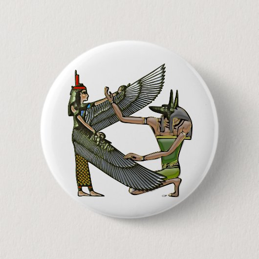 Anubis en Nut Ronde Button 5,7 Cm (Voorkant)