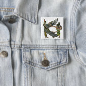 Anubis en Nut Vierkante Button 5,1 Cm (In situ)