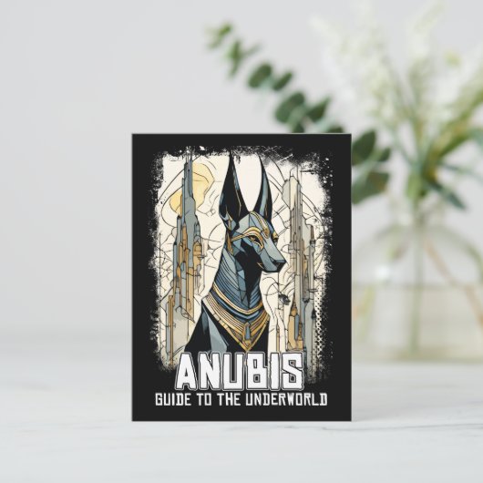 Anubis God van Egypte Surrealistische Mythologie Briefkaart (Staand voorkant)