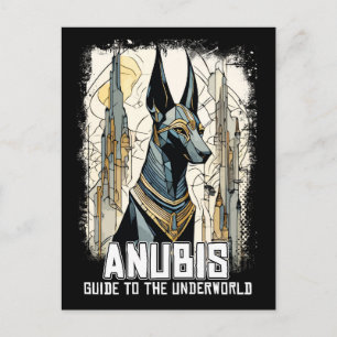 Anubis God van Egypte Surrealistische Mythologie Briefkaart