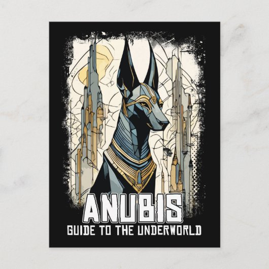 Anubis God van Egypte Surrealistische Mythologie Briefkaart (Voorkant)