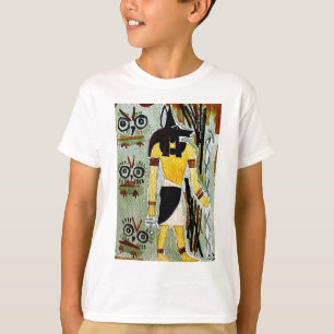 Anubis god van Egyptische waterverf schilderij T-shirt