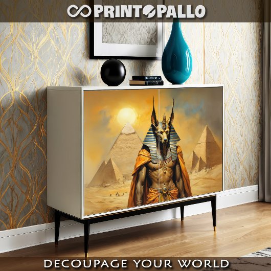Anubis god van het oude Egypte met piramides - Tissuepapier