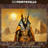Anubis god van het oude Egypte met piramides - Tissuepapier