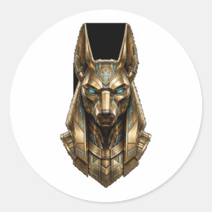 Anubis Gouden Beschermer Ronde Sticker