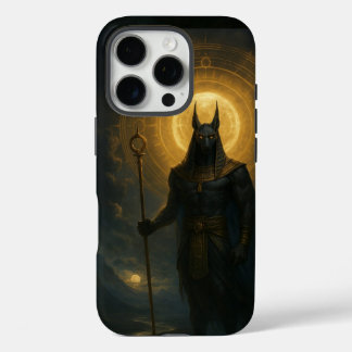 Anubis in de schaduw - Beschermende Egyptische God iPhone 16 Pro Hoesje