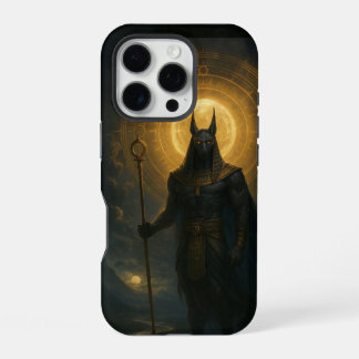 Anubis in de schaduw - Beschermende Egyptische God iPhone 16 Pro Hoesje