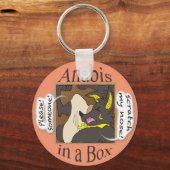 Anubis in een doos (gesloten ogen) sleutelhanger (Voorkant)