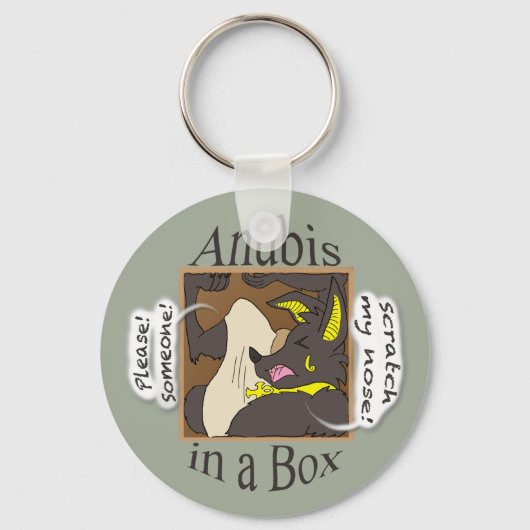 Anubis in een doos sleutelhanger (Voorkant)