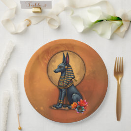 Anubis in het maanlicht, papieren bordje