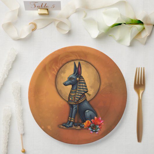 Anubis in het maanlicht, papieren bordje (Huwelijk)