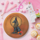 Anubis in het maanlicht, papieren bordje (Feest)