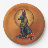 Anubis in het maanlicht, papieren bordje (Voorkant)