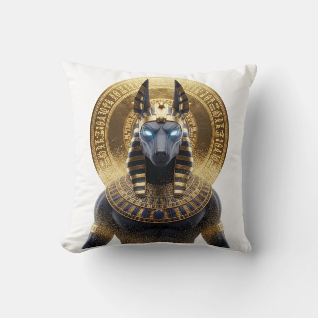 Anubis Jackal Pillow | Ancient Egyptian God Decora Kussen (Voorkant)