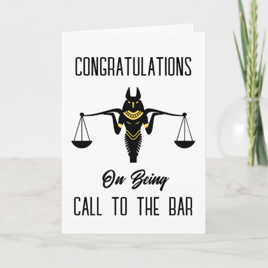 Anubis Justice roept de bar in met felicitaties Kaart (Voorkant)