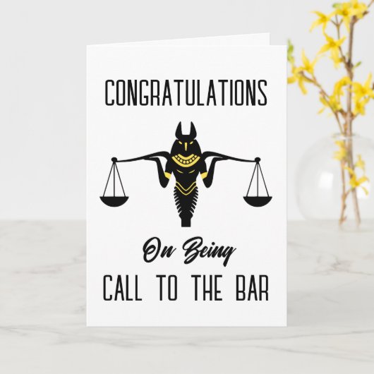 Anubis Justice roept de bar in met felicitaties Kaart (Gele Bloem)