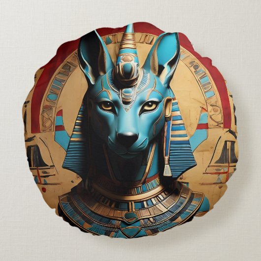 Anubis kracht en majesteit van de oude mythologie rond kussen (Achterkant)