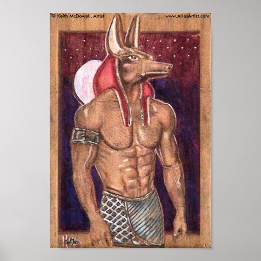 Anubis op hout: www.AriesArtist.com Poster (Voorkant)