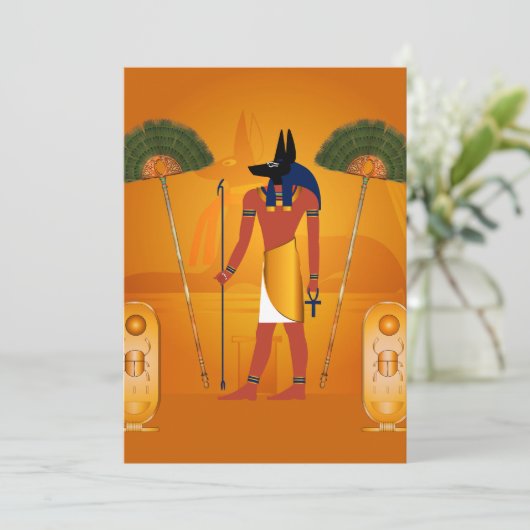 Anubis, oud Egyptisch Kaart (Staand voorkant)